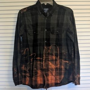 Faded Glory Small Bleach Tie Dye Flannel
